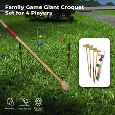 4 PERSON WOODEN CROQUET SET