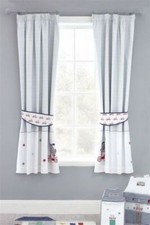 NEXT baby boy toodle pip grey white blue dog blackout lined curtains set 46"x54"