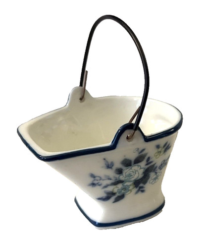 Mini porcelain white coal bin - white,