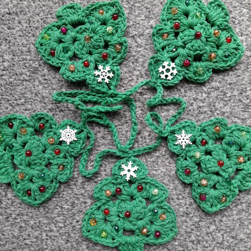 Hand crocheted christmas tree - hand,