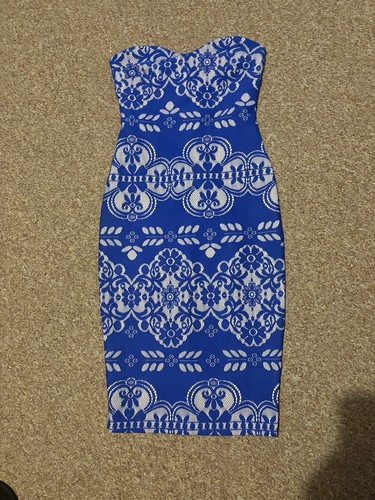 Lipsy lace style blue bodycon - lipsy,