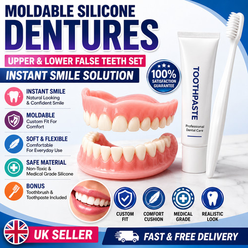 Mouldable silicone false teeth - false,