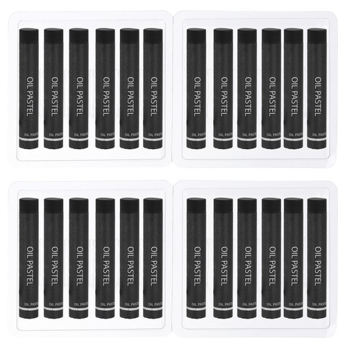 24pcs black oil pastels - black,