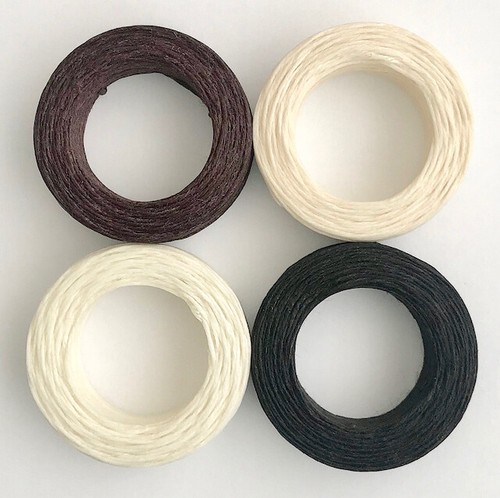 Waxed linen thread 22m - thread, black