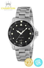Gucci YA136301B Dive 40mm Black Dial Men's Watch Stainless Steel - New