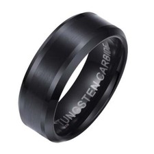 Men's Black Tungsten Ring 8mm