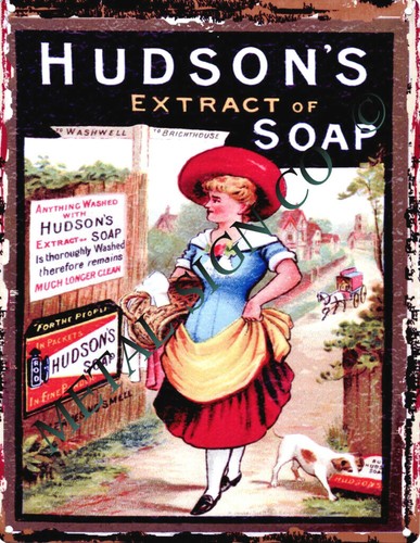 Hudsons soap metal sign retro - hudsons,