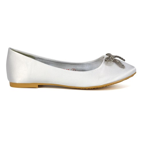Womens flat satin - satin, bridal
