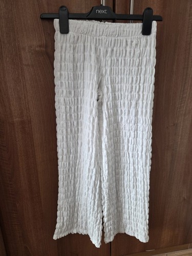 Girls white zara elasticated - white,