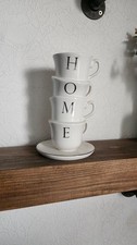 Teacup Home Vase White With Silver Lettering Laura Ashley 