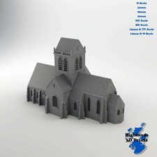Saint Mere Eglise Church WW2 Building Tabletop Gaming Railway 3DPrint