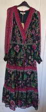 BODEN V-NECK RUFFLE MAXI DRESS