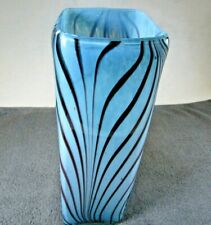 Beautiful Large Tiger / Zebra Stripe Italian Murano  Style Tall Art Glass Vase