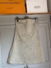 Silver Grey Bandeau Strapless Dress Size 12 Short Cute Ibiza Clubbin Diva Chic