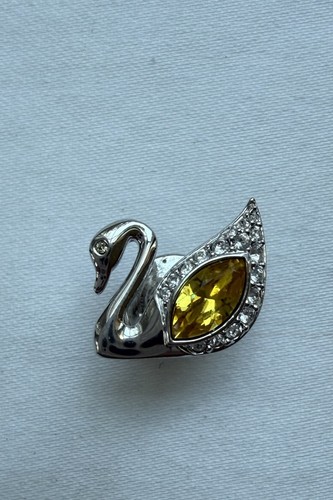 Vintage swarovski swan tie pin - swarovski,
