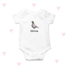 Pigeon Baby Grow, Embroidered