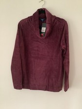 Cotton Traders Ladies Plum Jersey Cord Cowl Neck Top BNWTags