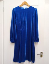 Damart Ladies Blue Velour Dress Size 14