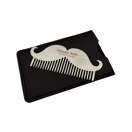 Metal moustache comb - metal,