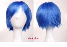 Dark Blue Synthetic Wig