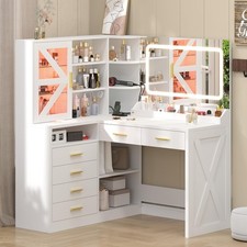 L-Shaped Corner Vanity Desk