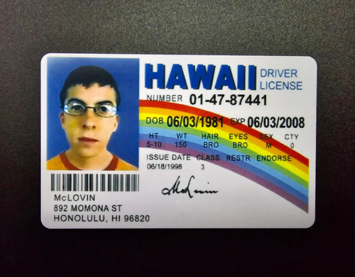 Mclovin card superbad - id,