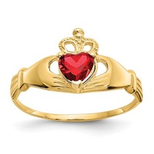 14k Yellow Gold Heart Cubic