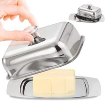 NEW BUTTER DISH STAINLESS