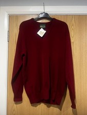 Mens Maroon Golf Jumper By Balmoral Scotland NEW 50%  Wool 