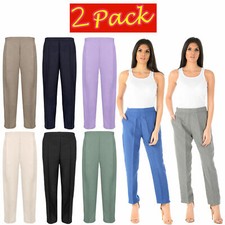 2 PACK LADIES HALF ELASTICATED
