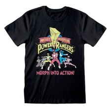 Power Rangers Morph Into Action Unisex T-Shirt Retro Graphic  Fan Apparel Gift
