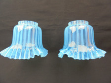 Pair WAS Benson James Powell Arts & Crafts Glass Lamp Shades