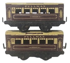 2x Mettoy O Gauge Thanet Belle Express Pullman Coaches - Scarce Pair Vintage.
