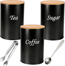 Tea Coffee Sugar Canisters Set