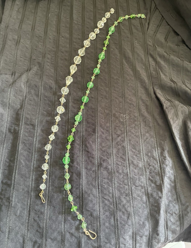 Green clear glass beaded - &,
