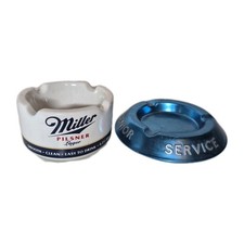 Senior Service Cigarettes - Miller Pilsner Lager - Advertising Ashtrays