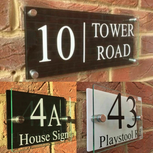 Modern house sign plaque door - sign,