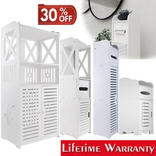 Waterproof Bathroom Storage Cabinet Free Standing Cabinet Organizer Unit White
