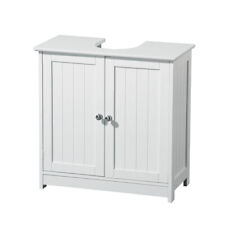 Bathroom Sink Cabinet Under Basin Storage Organiser Cupboard White inc Warranty