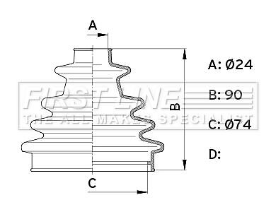 First line front outer boot - front, cv