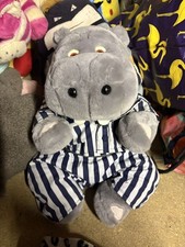 Silentnight Plush Hippo Soft Toy In Pyjamas Sitting 11" Advertising Cuddly Toy
