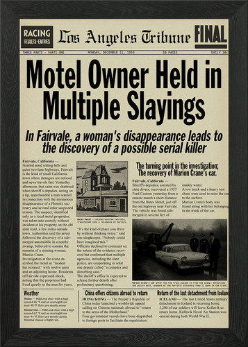 Newspaper headline motel - newspaper, headline: