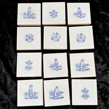 12 Bratt Colbran Reclaimed 1920s Antique Fireplace Blue And White Tiles