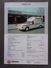 TATRA 613 SV AMBULANCE orig 1990s Sales Leaflet Brochure in English