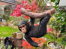 Vivid Arts Hanging Chimpanzee – Realistic Garden Ornament, Outdoor Monkey Statue