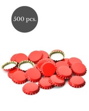 500 x RED Crown Cap 26mm Tops
