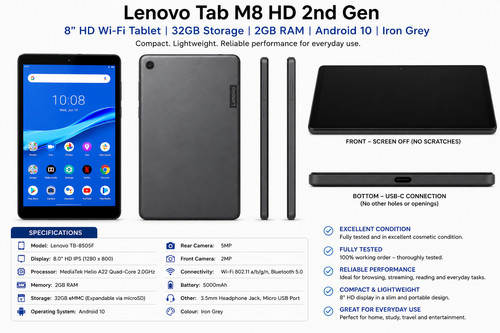 Lenovo tab 2nd gen 32gb - hd,