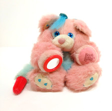 Matchbox Brush-A-Loves Pink Teddy, Vintage Soft Cuddly Bear with Brush & Mirror