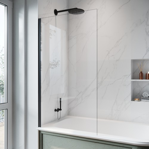 Fixed bath shower - bath, black