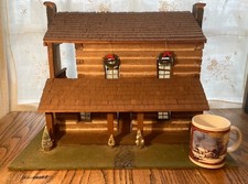Vintage Large Log Cabin Handmade Folk Art 19 X 10 X 14.5 OOAK Rustic Decor